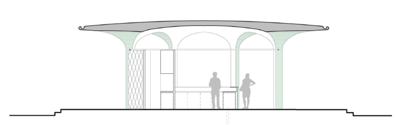 Pavillon Beitrag Wettbewerb von Architekturbüro Forsberg in Basel mit mit Stauffer Rösch Landschaftsarchitekten und Ernst Basler Partner